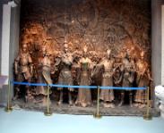 博物館雕塑中的不銹鋼人物雕塑，展館場景復(fù)原的歷史題材
